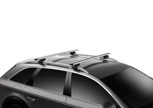 Pie de fácil instalación para portaequipajes de techo Thule Evo, para vehículos con rieles elevados.